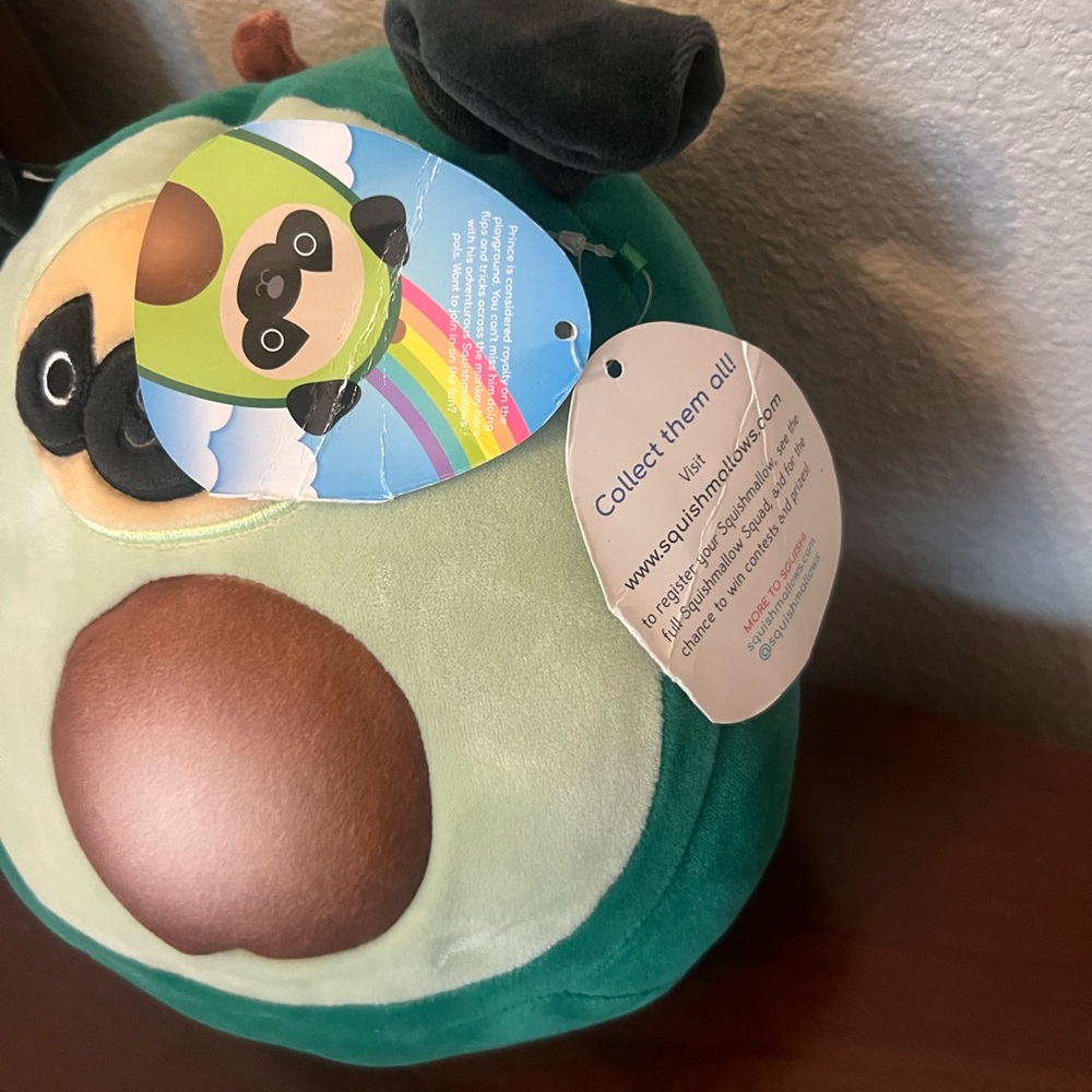 Squishmallow Plush 8" Prince Pug Dressed as Avocado Green Limited Edition - Picture 8 of 10